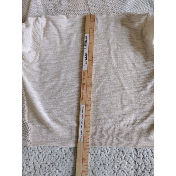 Converse Sweater Women's S Ivory White Shawl Open Front Shrug Long Sleeve Y2K - Picture 8 of 12